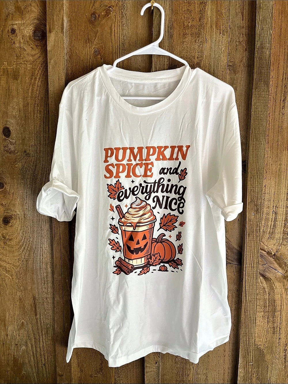 Pumpkin Spice Graphic Tee White Size 3XL Like New
